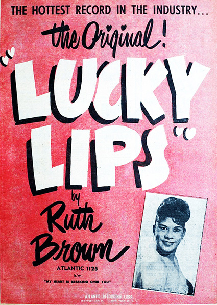 Anuncio del disco de Blues "Lucky Lips", de Ruth Brown