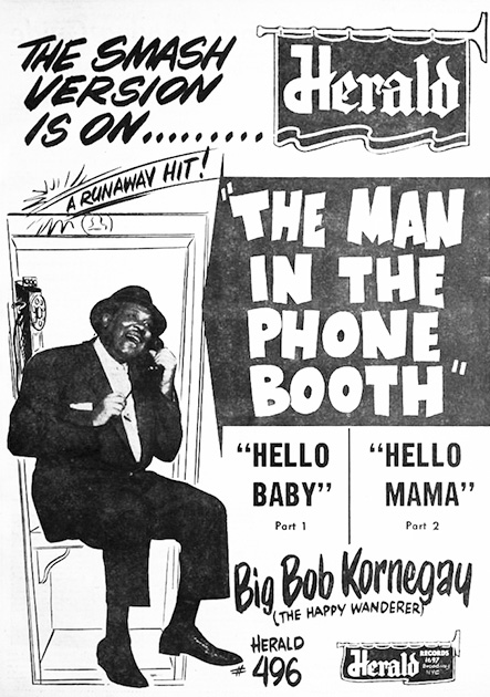 Anuncio del disco de Blues "The Man In The Phone Booth", de Big Bob Kornegay