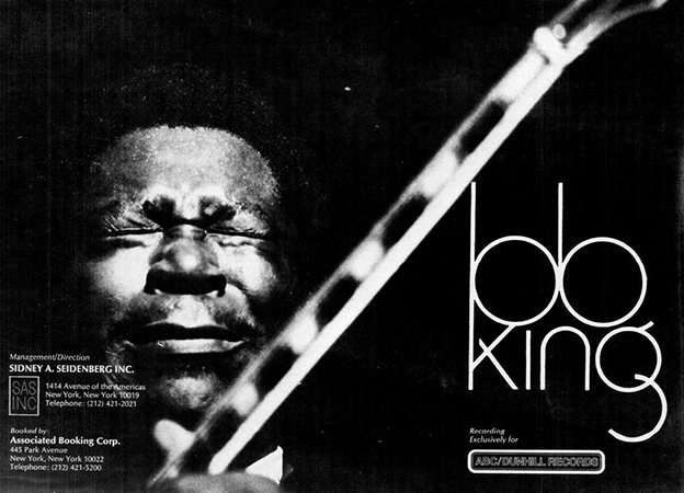 Anuncio promocionando a BB King, Rey del Blues