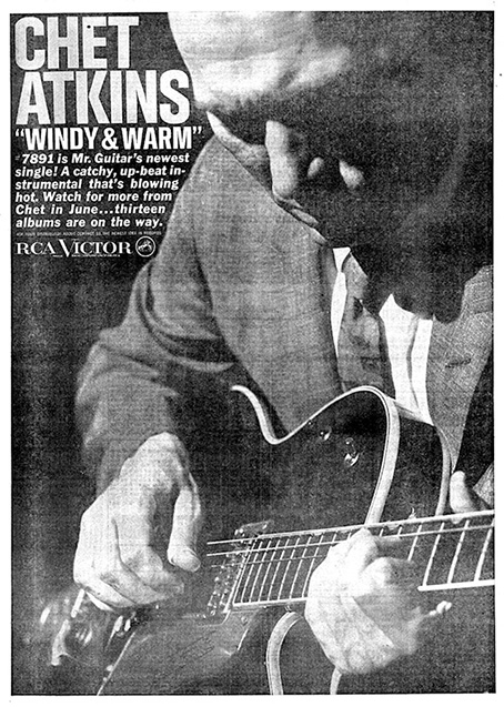 Anuncio promocional de guitarrista Chet Atkins