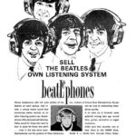 Anuncio de la marca de auriculares Koss Electronics, de los Beatles (Beatlephones)