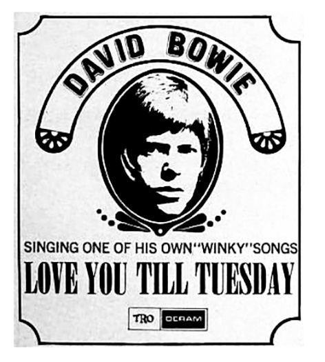 Anuncio del disco "Love You Till Tuesday", de David Bowie