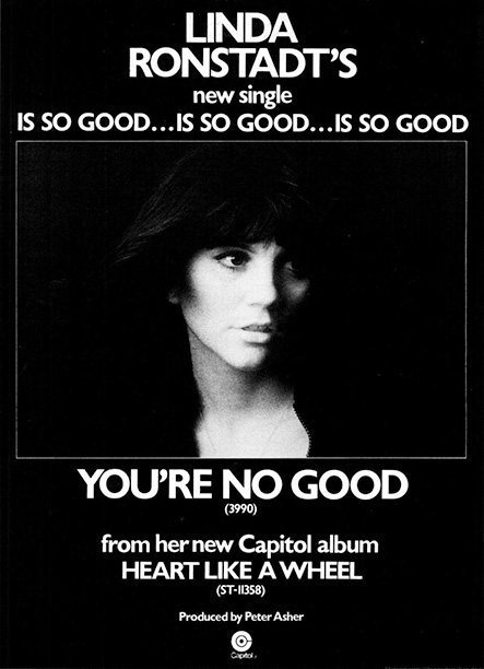 Anuncio de la canción de Linda Ronstadt You're No Good